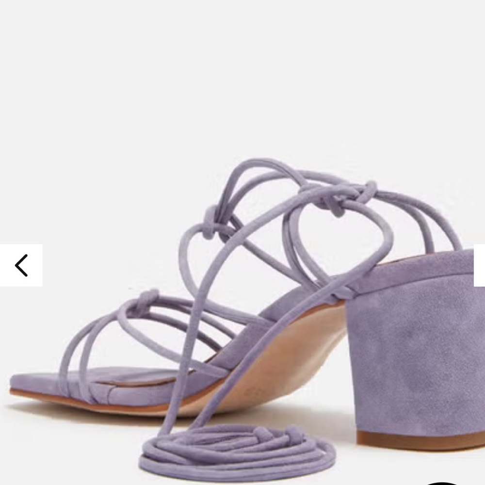 ALOHAS Lavender Strappy Block Heel Sandals